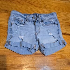 Aeropostale Light Blue Ripped Jean Shorts